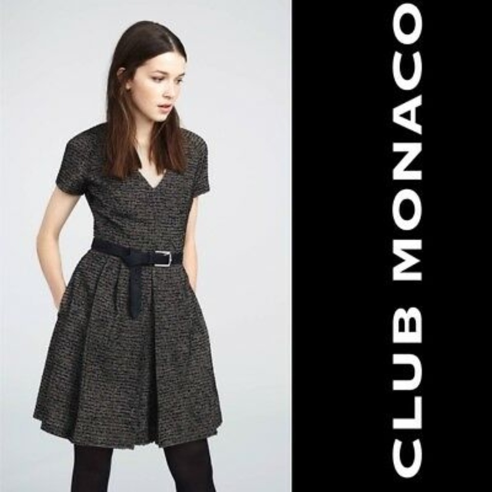 Club Monaco black tweed dress